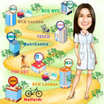 Tänukingitus arstile – käsitsi joonistatud karikatuur