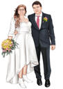 Caricatura de aniversario de bodas con texto