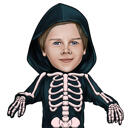 Caricatura de Halloween para crianças com gostosuras ou travessuras
