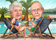 Caricatura di amici in vacanza